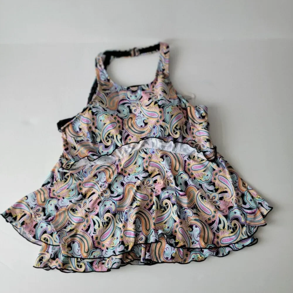Fit 4 U Tango Bandeau Flyaway padded swimsuits floral figure flattering size 12
